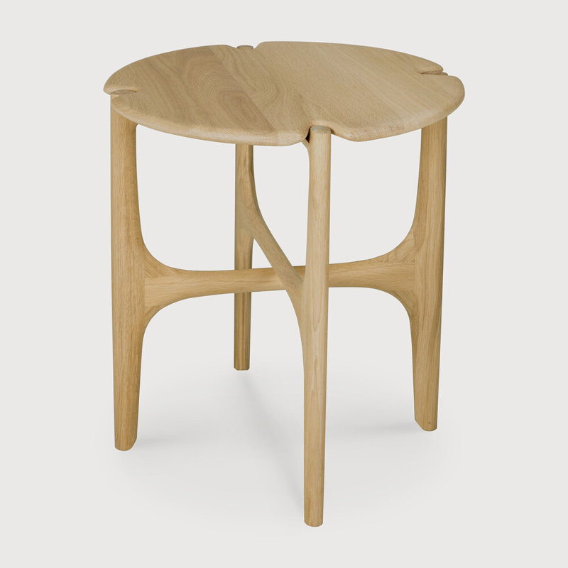 Pi Solid Wood End Table, Oak