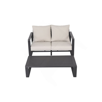 Double Sofa + Rectangular Coffee Table