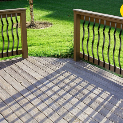 Paquet de 50 balustres de terrasse en métal - Balustres en fer robustes 32-1 / 4 po - Conception à arc ondulé avec vis pour balustrade de terrasse