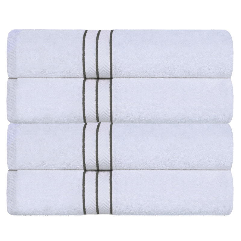 Josann Turkish Cotton Ultra-Plush Solid 4 Piece Bath Towel Set, Charcoal