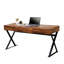Bureau d'ordinateur industriel avec trois tiroirs de rangement et pieds en X