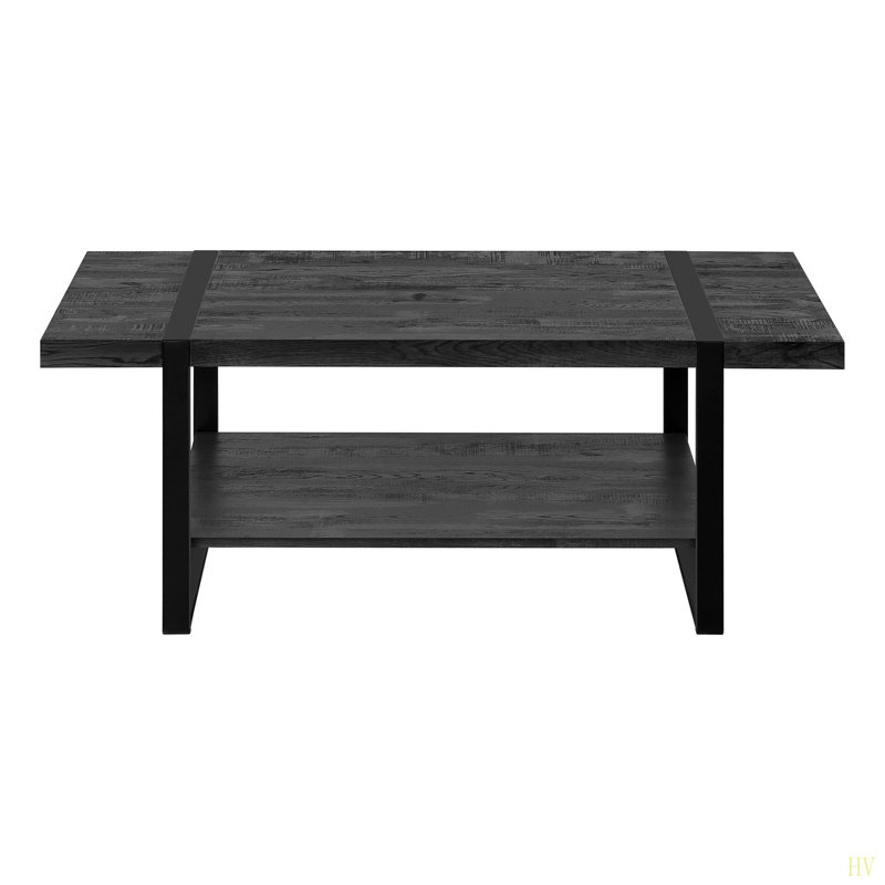 Table basse, accent, cocktail, rectangulaire, salon, L 48 po, stratifié, métal, contemporain, moderne