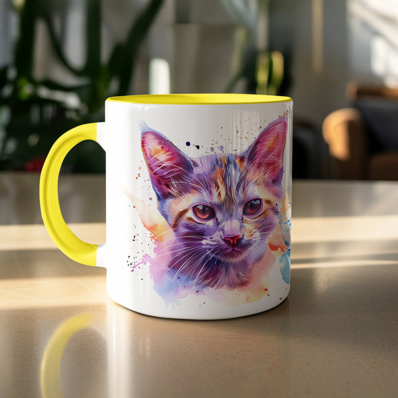 Ceramic Coffee Mug, 2, Yellow