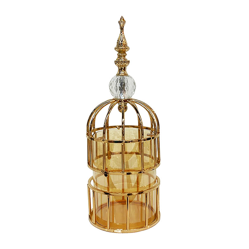 Tabletop Lantern, 12.2" H x 4.3" W x 4.3" D