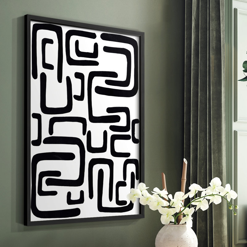 Shuffle II, reproduction encadrée - bois massif, Noir, H 20 po x l 16 po