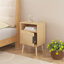 Table de chevet en rotin de 22,83 po de hauteur, table d'appoint avec tablette ouverte, table de chevet décorative avec pieds en bois massif pour la chambre à coucher