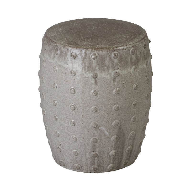 Pot de fleurs rond en céramique avec trou de drainage, H 18 po x l 15 po x P 15 po, Gris