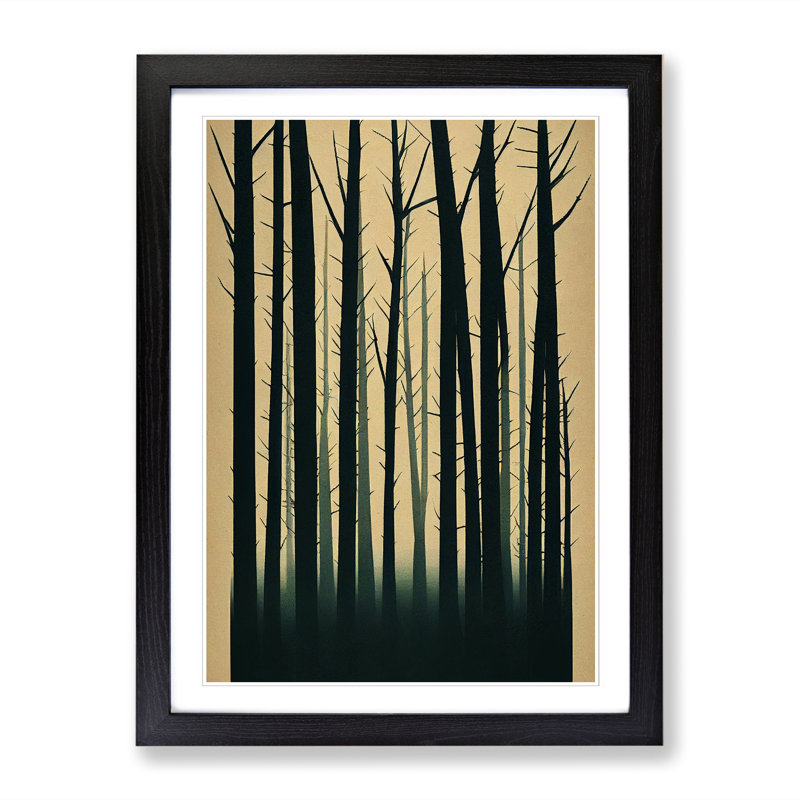 FRM-V0523-1008X Forest Newspaper 1 Piece Single Picture Frame Wall Art, 64cm H x 46cm W x 2cm D, Oak Framed