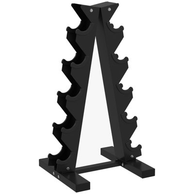 Five-Tier Dumbbell Storage 35*33*66 cm Steel 1 Piece Dumbbell Rack Black Gym Storage