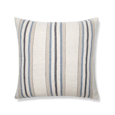Trio Stripe Linen Square Pillow Cover & Insert