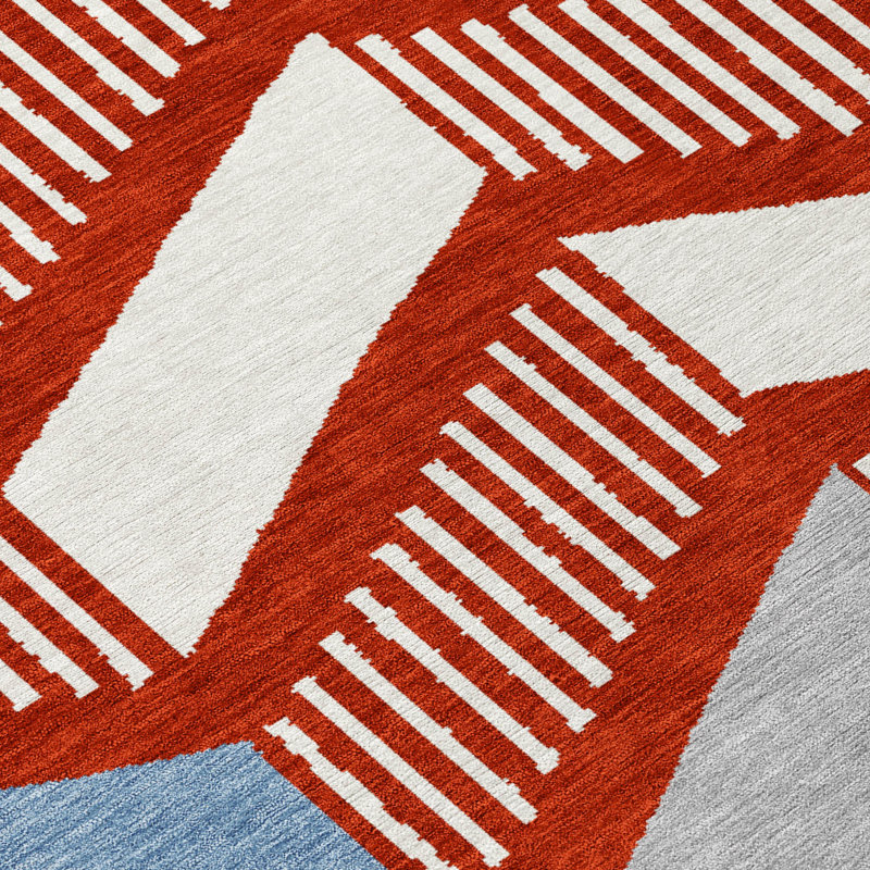 Machine Washable Indoor/Outdoor Chantille ACN2911 Geometric Rug, Red, 2'6" x 3'10"