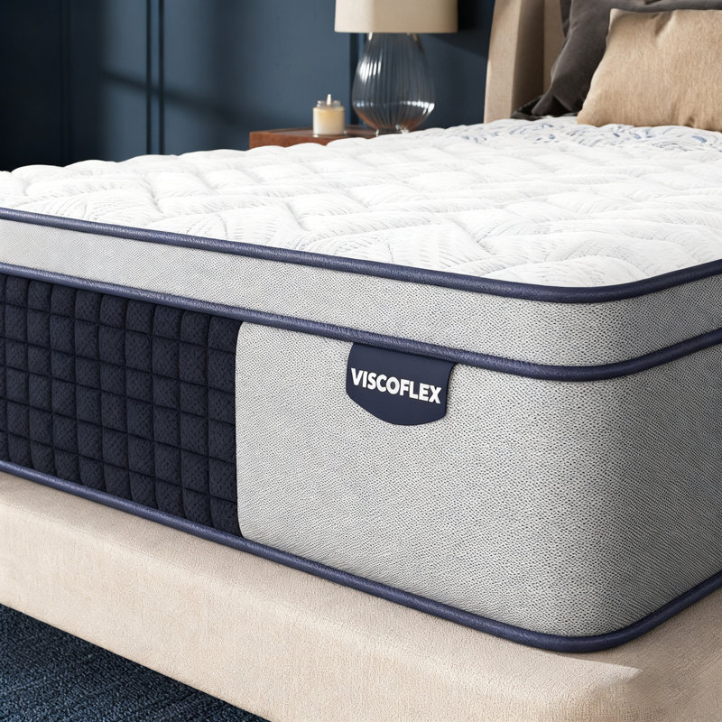14" Medium Firm 6-Layer Hybrid Mattress with Pocketed Coils & Dual-Zone Support - Memory Foam, Fiberglass-Free - CertiPUR-US/OEKO-TEX Certified
