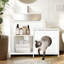 Armoire à litière cachée pour salle de bain, grande maison de chat blanche avec compartiment de rangement, sous l'évier, armoire de salle de bain en panneau de particules P2, rangement pour félins, convient