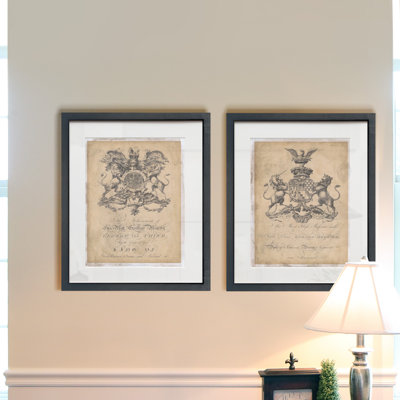 « Peerage of England I », ensemble de 2 reproductions d’art graphique encadrées sur papier