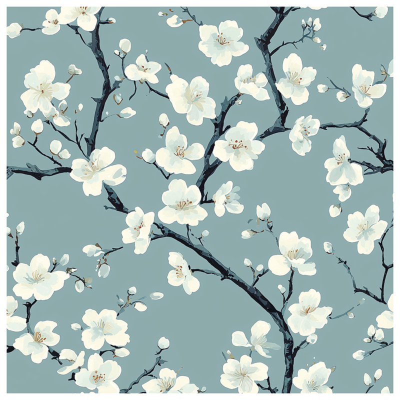 Cherry Blossom Branches Bedding Cherry Blossom Bedspread Floral, Lit simple