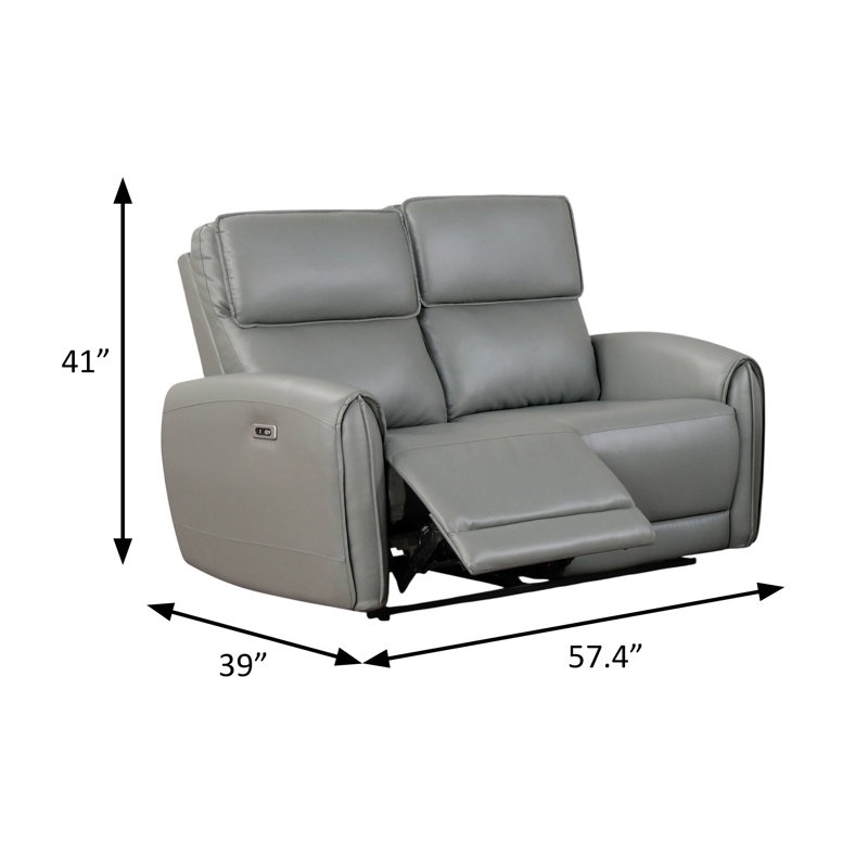 Causeuse électrique contemporaine grise 57,4 po, Gris