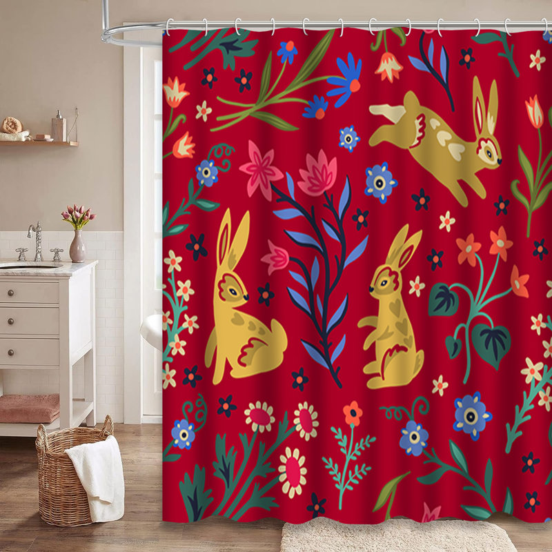 Rideau de douche avec 12 crochets, 84" L x 72" W