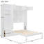 Grand lit escamotable mural avec armoires, tablettes, garde-robe et tiroirs, grand lit pliant, blanc-214360336