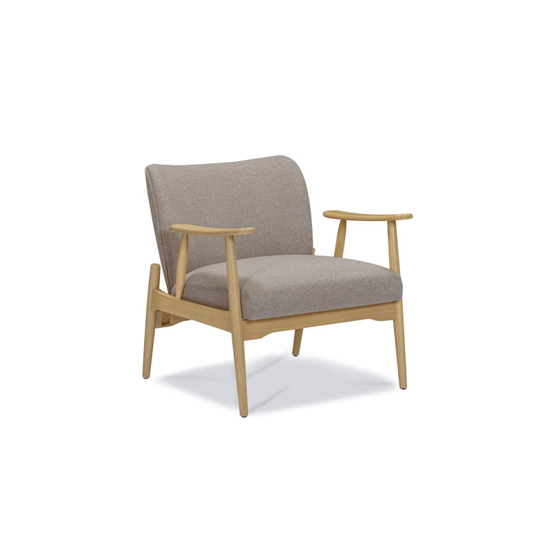 Chaise longue Elon noyer foncé blanc, Bois gris, Gris