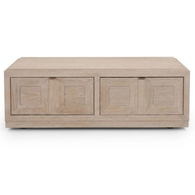 Starla West 54 In. Tawny Rectangle Wood Coffee Table With 2 Drawers