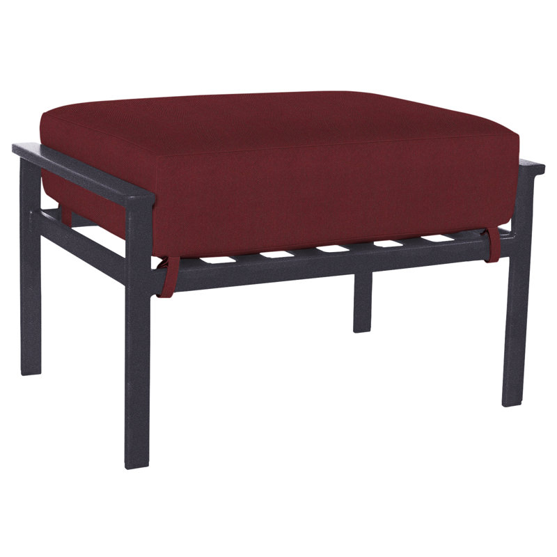 Marin Outdoor Ottoman, Alcazar Redwood, Graphite