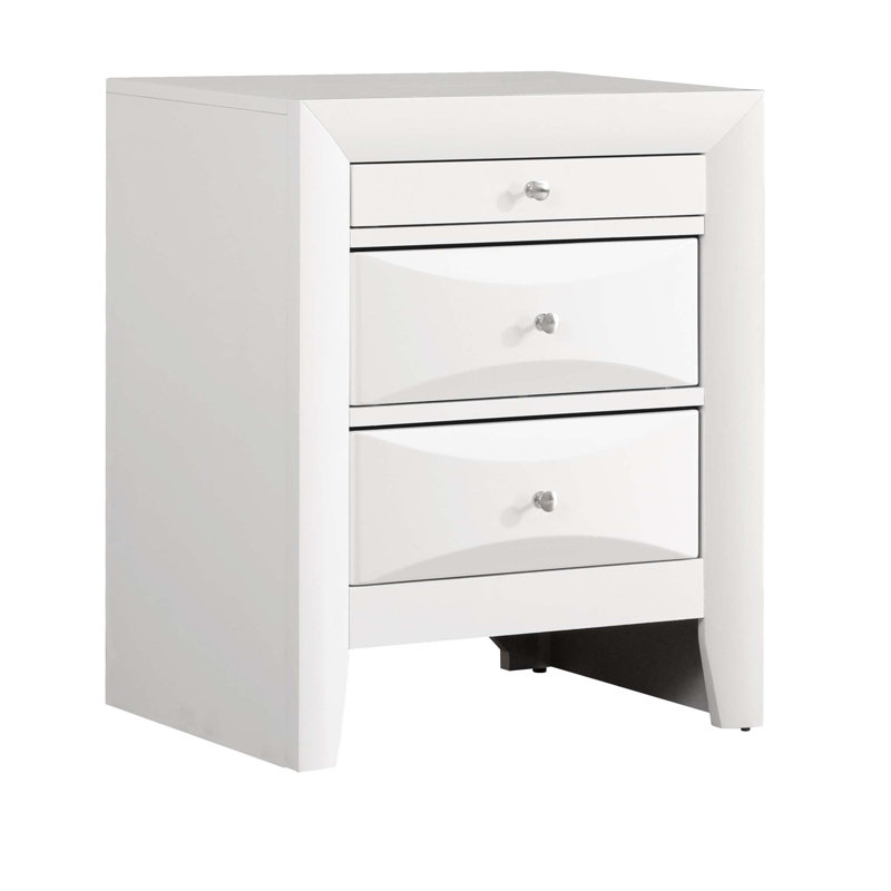 Table de chevet avec rangement pratique et design, Blanc