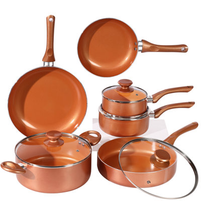 Batterie de cuisine antiadhésive en aluminium 10 pièces