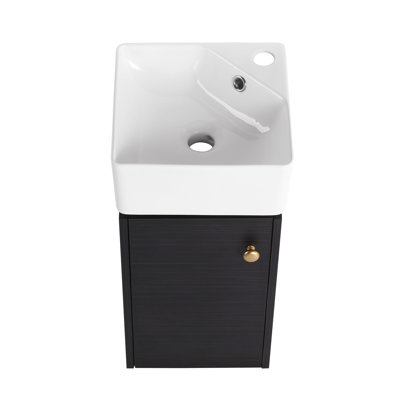Bathroom Vanity with Sink 12 Inch for Small Bathroom, Bathroom Vanity with Door,Small Bathroom Vanity with Sink