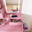 Bureau de maquillage avec miroir et lumières à DEL, grande coiffeuse, 2 tiroirs