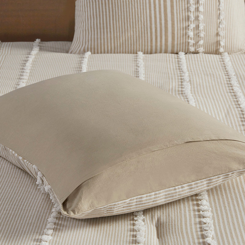 3 Piece Cotton Yarn Dyed Comforter Set, Full/Double Comforter