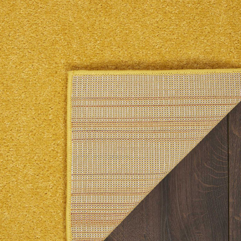 Mullican Sandy Solid Yellow Easy Care Indoor/Outdoor Area Rug, Rectangle 8' x 10'