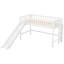 Lit simple mezzanine bas avec échelle et glissade sans sommier-984302592