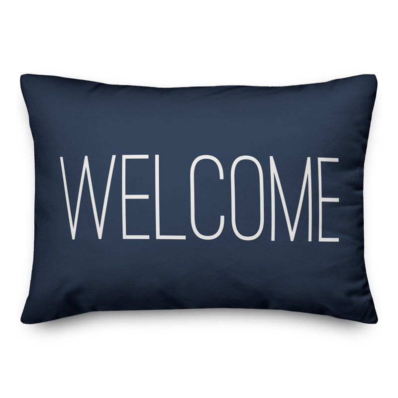 Textual Outdoor Throw Pillow, Mint Green