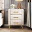 3 tables de chevet rembourrées avec pieds en métal - table de chevet aspect beige 3 tiroirs et caractéristiques Touch-1392413154