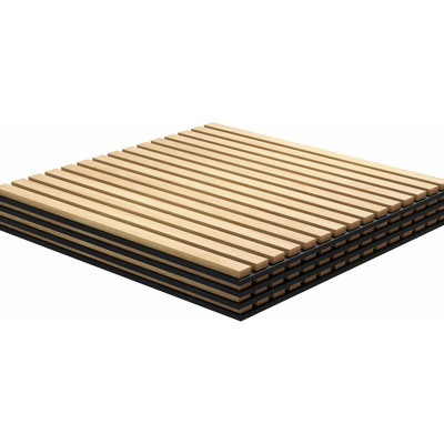 Paquet de 4 panneaux muraux en chêne imitation bois de 24 po x 24 po insonorisant pour la décoration de salle de conférence