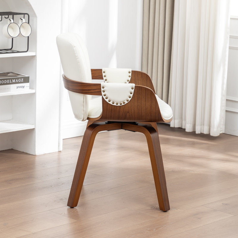 Fauteuil de salle à manger rembourré Berneta, Blanc