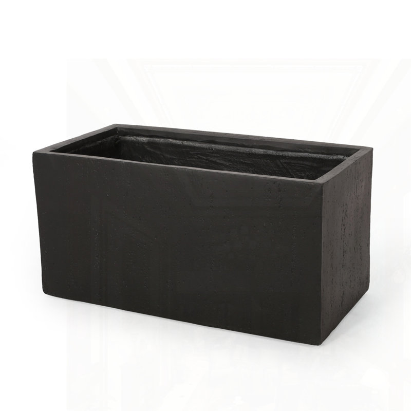 OUTDOOR LARGE SQUARE MGO PLANTER, 18" H x 35.25" W x 18" D, Black