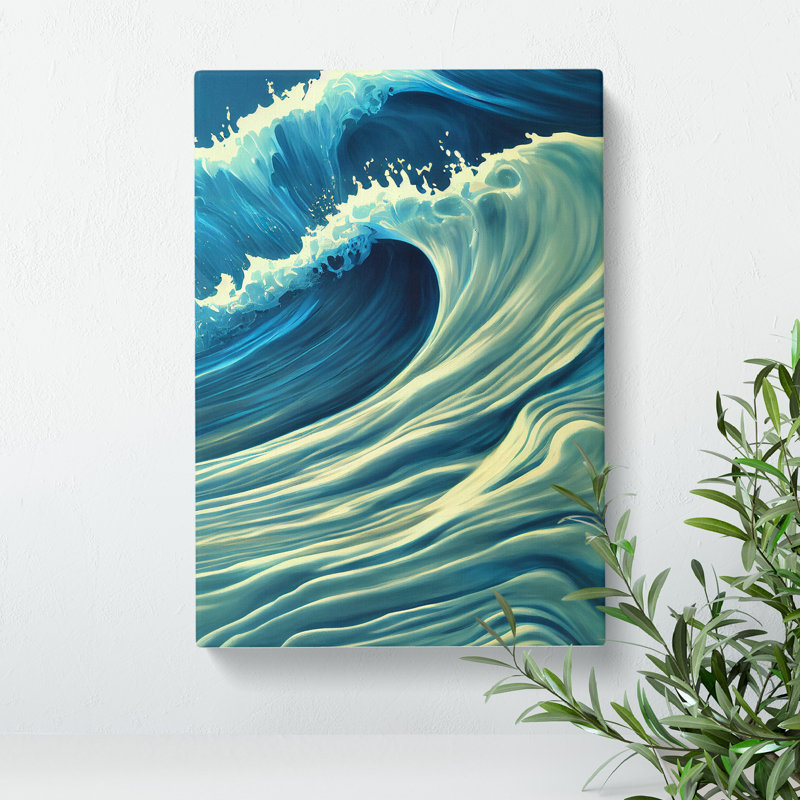 Ocean Wave No.1 - Wall Art, 50cm H x 35cm W x 3cm D, Wrapped Canvas