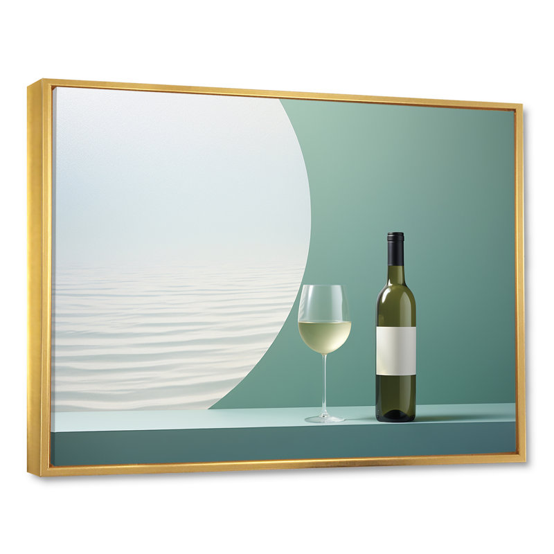 Chablis charme sur toile, H 34 po x l 44 po x P 1,5 po, Cadre flottant doré