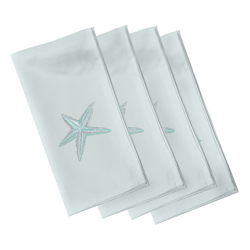 Serviette Sea Star, L 18 po x L 18 po, Bleu Bahamas / taupe