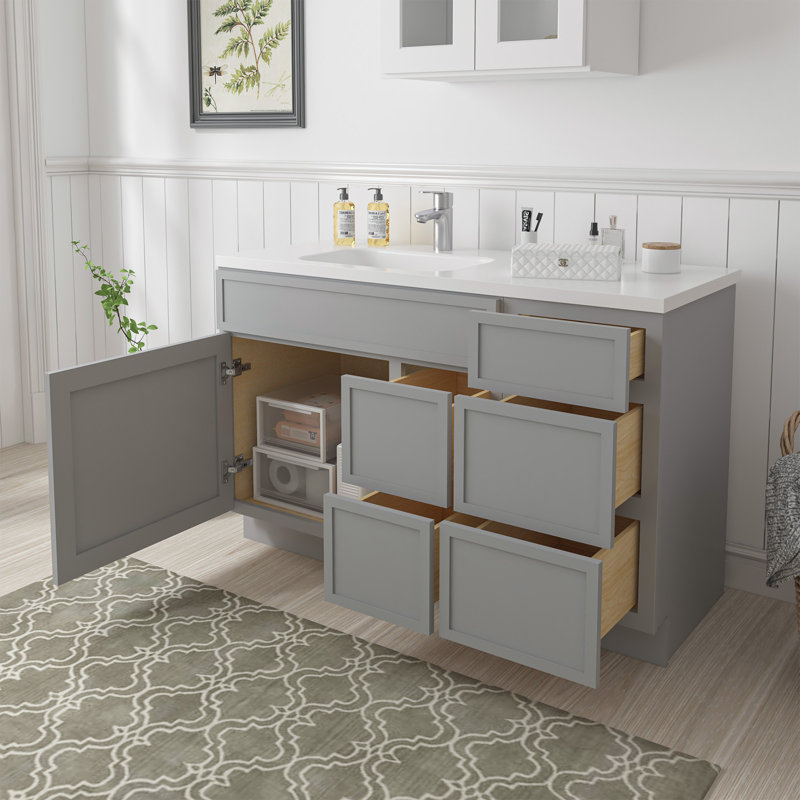 51'' Single Bathroom Vanity Base Only, Gray