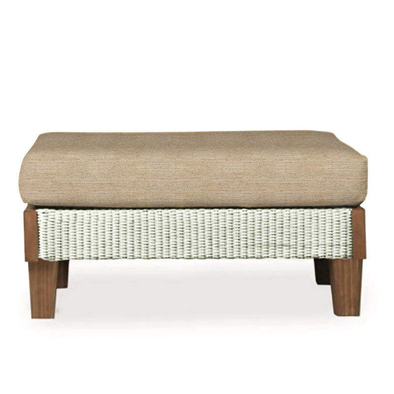 Catalina Outdoor Ottoman, Loveboat Saffron, Ivory
