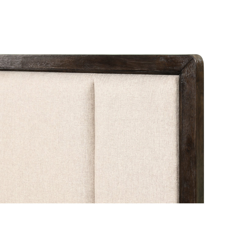 Tête de lit tapissier et brun antique pour lit très grand - bois massif beige stable + lueur