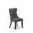3 Piece Dining Table Set Consists of a Round Kitchen Table with Dropleaf and 2 Polyester Fabric Upholstered Parson Chairs, 42x42 Inch, Black-91898357-126401041-126400262