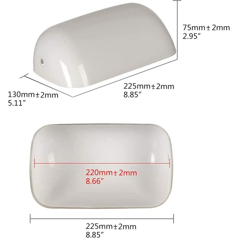3.25'' H Glass Rectangle Lamp Shade, White