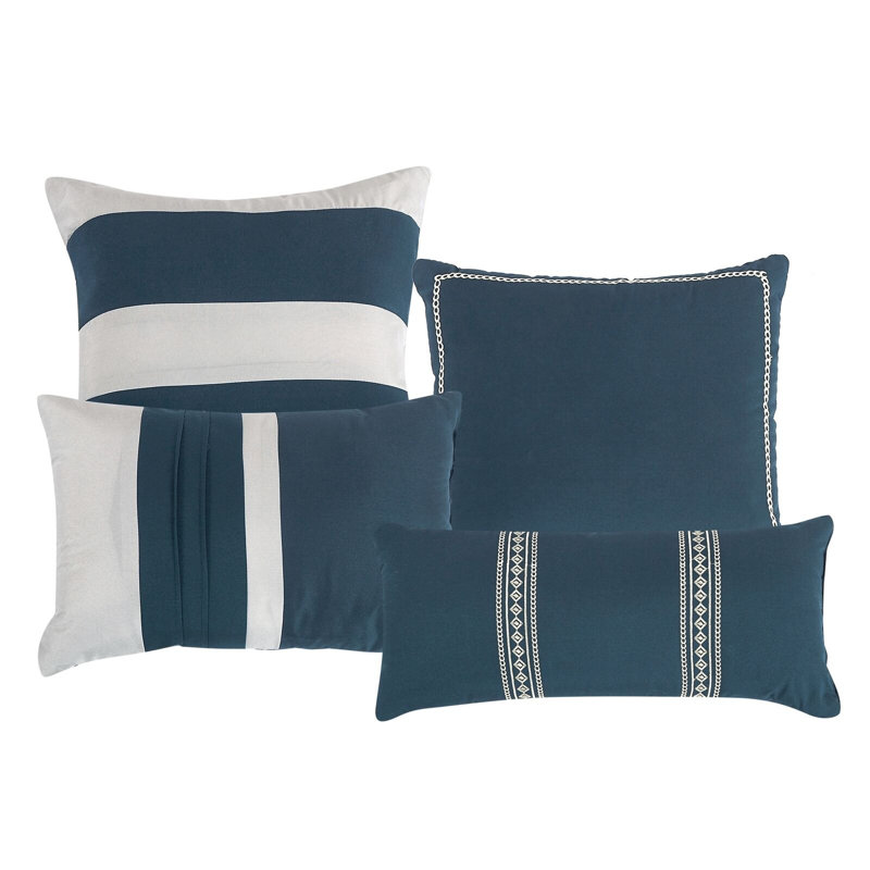 Polyester Striped Comforter, Queen Comforter + 6 Additional Pieces