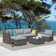 Eudy Wicker 4 - Person Modular Patio Conversation Sets with Cushions