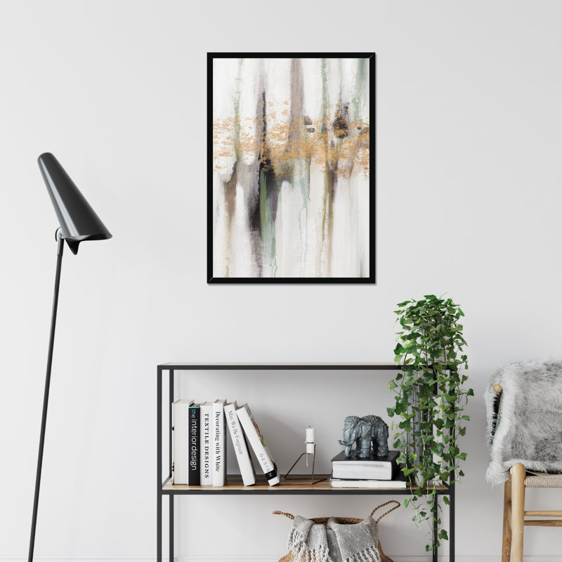 Falling Gold Leaf I by Studio W - Painting, Black Framed Paper Print, 50cm H x 34cm W