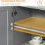 Garde-manger autoportant gris avec portes, tiroir et tablettes réglables, garde-manger moderne, avec tablettes