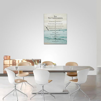 10 Commandments Decor Wall Art Ten Commandments Canvas Prints Bible Verse Poster Christian Religious Gifts Scripture Artwork for Bedroom Office Living Room
